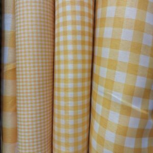 Tecido Xadrez de Poliéster Tergal Amarelo | 1m x 1,40m (comprimento x largura)