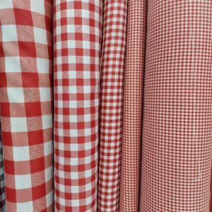 Tecido Xadrez de Poliéster Tergal Vermelho | 1m x 1,40m (comprimento x largura)