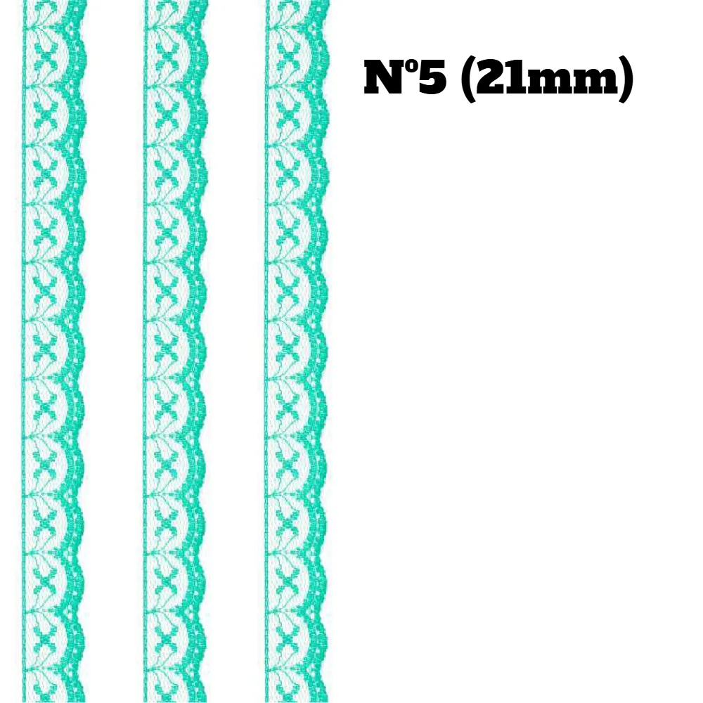 Renda Rígida N°05 21MM - 5 metros | Artesanatos, toalhas, roupas de bonecas